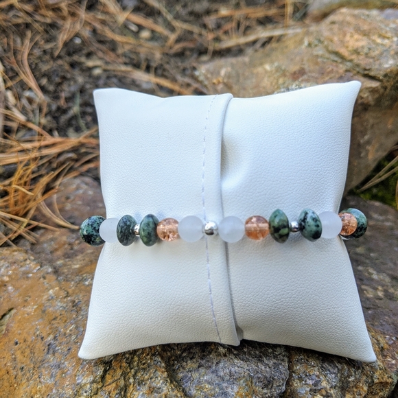 🟢Espresso Yourself Gemstone Stretch Bracelet 7" - Picture 7 of 8